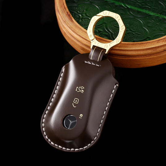 Mercedes Benz Genuine Leather Protection Car Key Fob Case Cover For Benz A, C, E, S-Class, GLC, GLE, GLS, GLS, EQC, EQS - i-Station Mobile Phone & Electronic Device Repair and Accessories