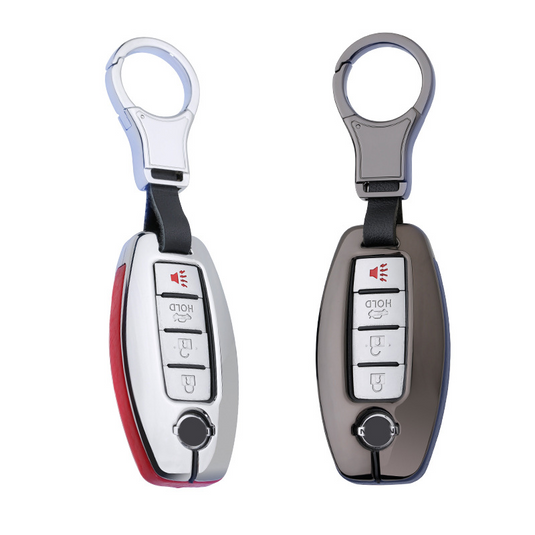 Nissan Zinc Alloy + PU Leather Car Key Fob Case Cover For Serena, Elgrand, Skyline, X-Trail, NoteCube,  March - i-Station Mobile Phone & Electronic Device Repair and Accessories