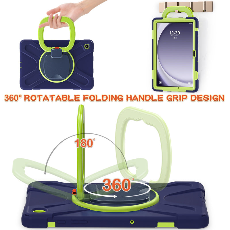 Load image into Gallery viewer, Samsung Galaxy Tab A7 lite 8.7" 2021 (T220/T225) Silicone + PC 360-Degree Rotating Stand Full Protection Case With Strap - i-Station Mobile Phone & Electronic Device Repair and Accessories