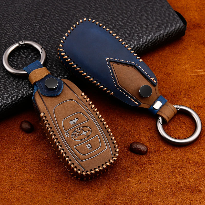Load image into Gallery viewer, Subaru Cowhide Leather Car Key Fob Protective Cover Case For Outback, Ascent, Forester, Crosstrek, Legacy, Impreza, WRX - i-Station Mobile Phone & Electronic Device Repair and Accessories