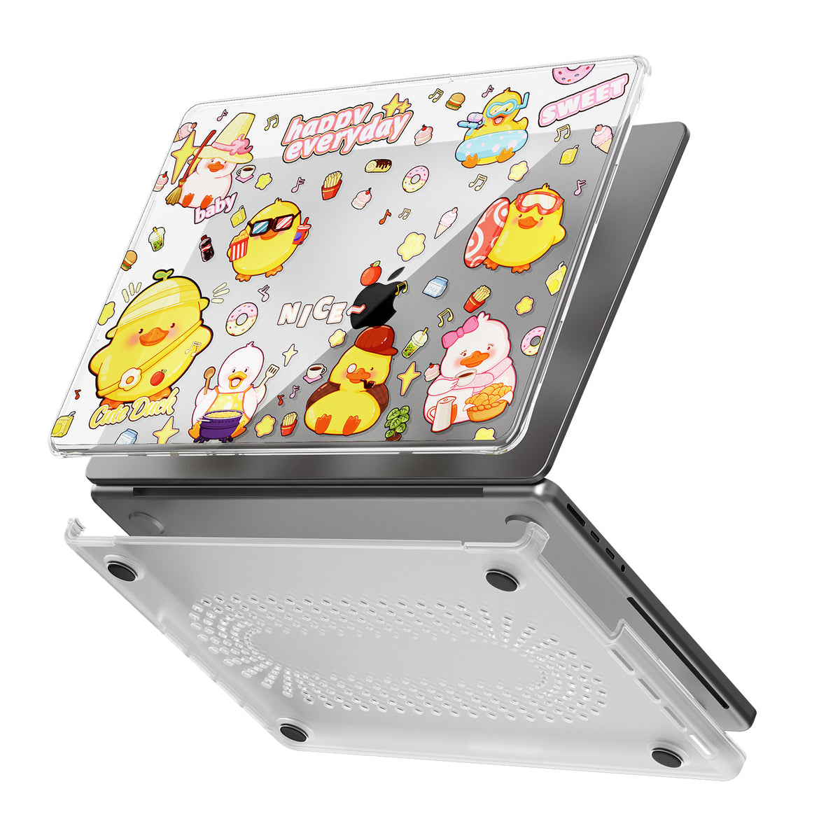 MacBook Air 13.6" 2025 (A3240) M4 - Cute Cartoon Transparent Shockproof & Slim Case - i-Station Mobile Phone & Electronic Device Repair and Accessories