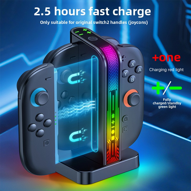 Load image into Gallery viewer, Nintendo Switch 2 (2025) Joy-Con Controller Charging Dock Station with RGB Light