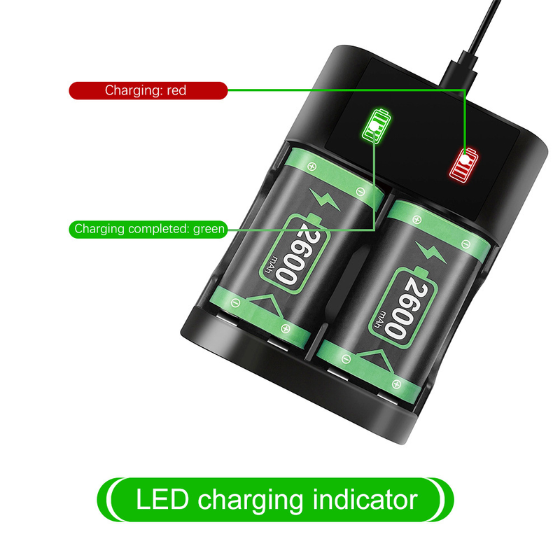 Load image into Gallery viewer, Xbox One S & Series X Wireless Controller Battery Backup Pack 2pcs & Fast Charger