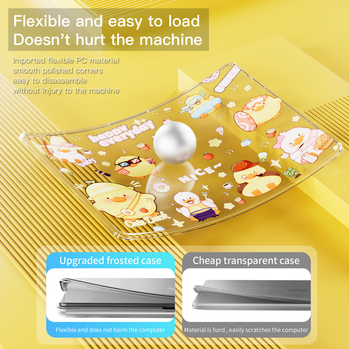 MacBook Air 13.6" 2025 (A3240) M4 - Cute Cartoon Transparent Shockproof & Slim Case - i-Station Mobile Phone & Electronic Device Repair and Accessories