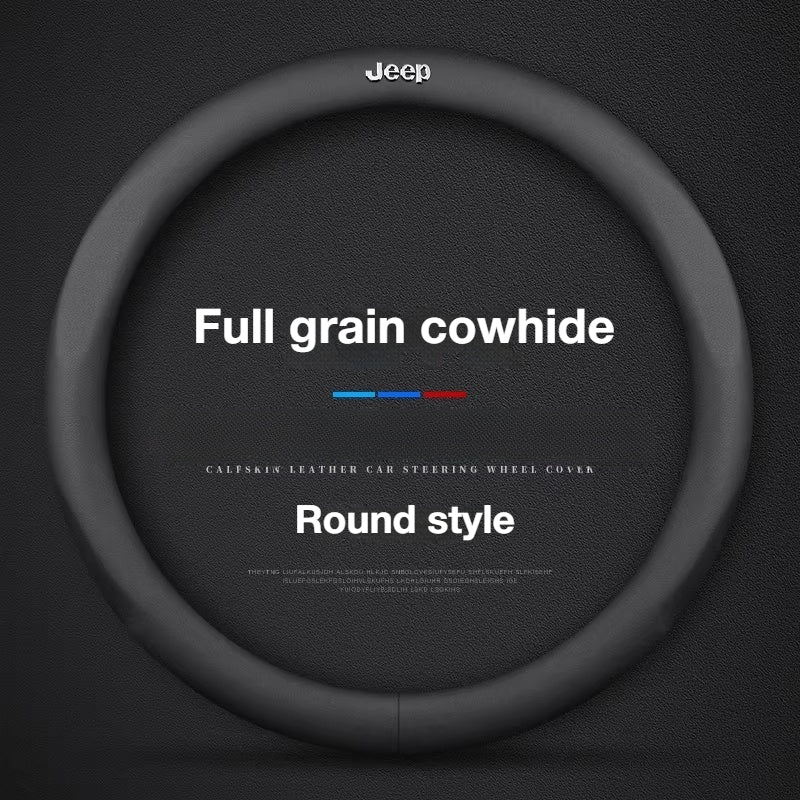 Load image into Gallery viewer, Jeep Genuine Cowhide Leather Steering Wheel Cover For Wrangler, Cherokee, Renegade, Compass, Grand Commander - i-Station Mobile Phone & Electronic Device Repair and Accessories