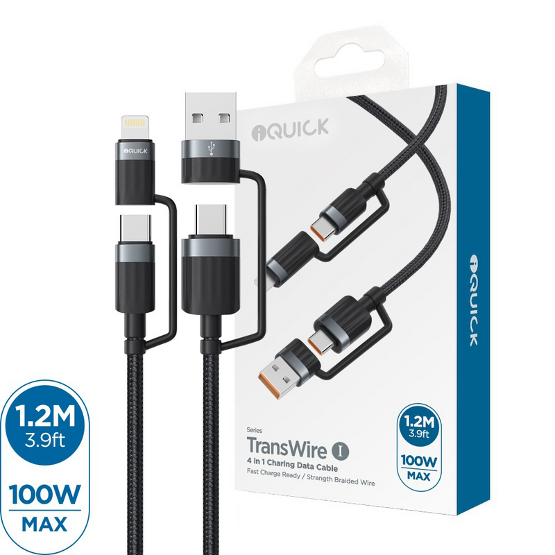 Load image into Gallery viewer, iQuick TransWire I Series 4 in 1 Charging Date Cable 1.2m - i-Station Mobile Phone & Electronic Device Repair and Accessories