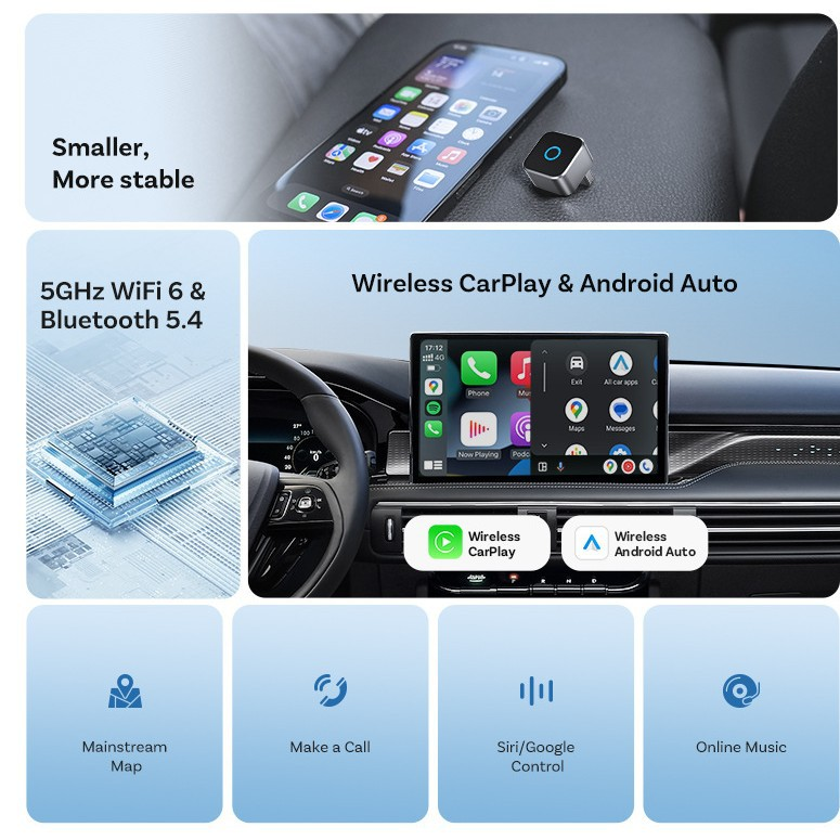 Load image into Gallery viewer, Metal Mirror Wireless CarPlay & Android Auto Adapter, effortless connectivity