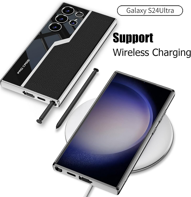 Load image into Gallery viewer, Samsung Galaxy S24 & Ultra - Electroplated Leather Soft Edge Business Style Essentials Series Case - i-Station Mobile Phone & Electronic Device Repair and Accessories