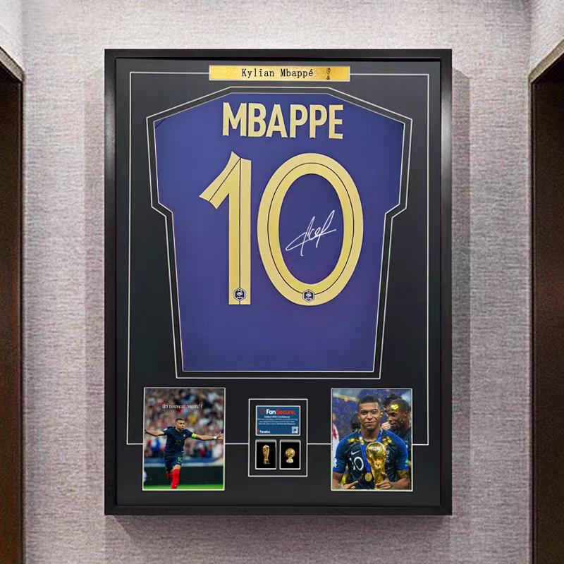Load image into Gallery viewer, Kylian Mbappé France Framed Jersey Display (60×80cm) – Facsimile Signature Edition - i-Station Mobile Phone & Electronic Device Repair and Accessories