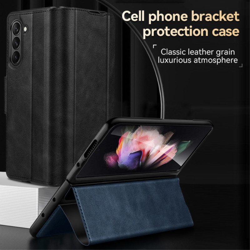Load image into Gallery viewer, Samsung Galaxy Z Fold 4 Full-wrap Plain Leather Foldable Stand Magnetic Closure Case - i-Station Mobile Phone & Electronic Device Repair and Accessories