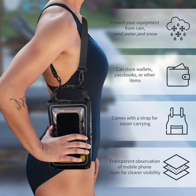 Load image into Gallery viewer, IP68 Waterproof Dry Bag 2L - Roll Top Waterproof Pool Bag,dry bags for kayaking waterproof-w/Phone Pouch,Large Waterproof Phone Pouch,Boating & Kayak Accessories camping - i-Station Mobile Phone & Electronic Device Repair and Accessories