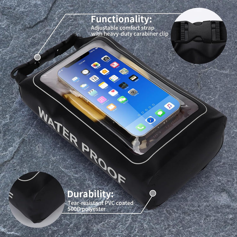 Load image into Gallery viewer, IP68 Waterproof Dry Bag 2L - Roll Top Waterproof Pool Bag,dry bags for kayaking waterproof-w/Phone Pouch,Large Waterproof Phone Pouch,Boating & Kayak Accessories camping - i-Station Mobile Phone & Electronic Device Repair and Accessories