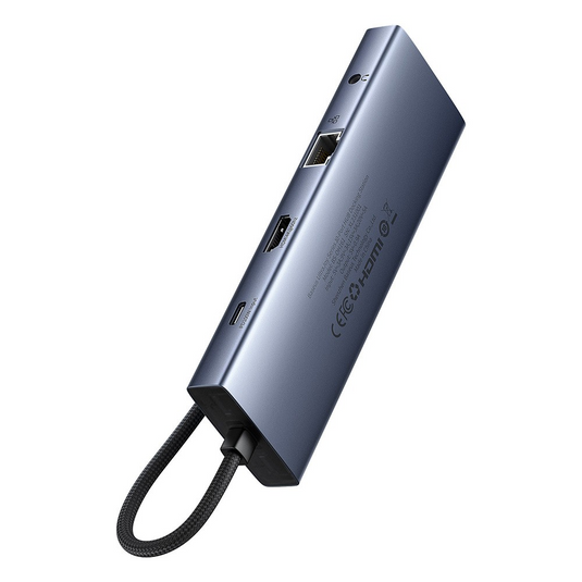 Baseus UltraJoy Series 10-Port HUB Docking Station-Space Grey (Type-C to HDMI4K@60Hz*1+VGA*1+USB 3.0*3+PD*1+RJ45*1+SD/TF*1+3.5mm*1) - i-Station Mobile Phone & Electronic Device Repair and Accessories