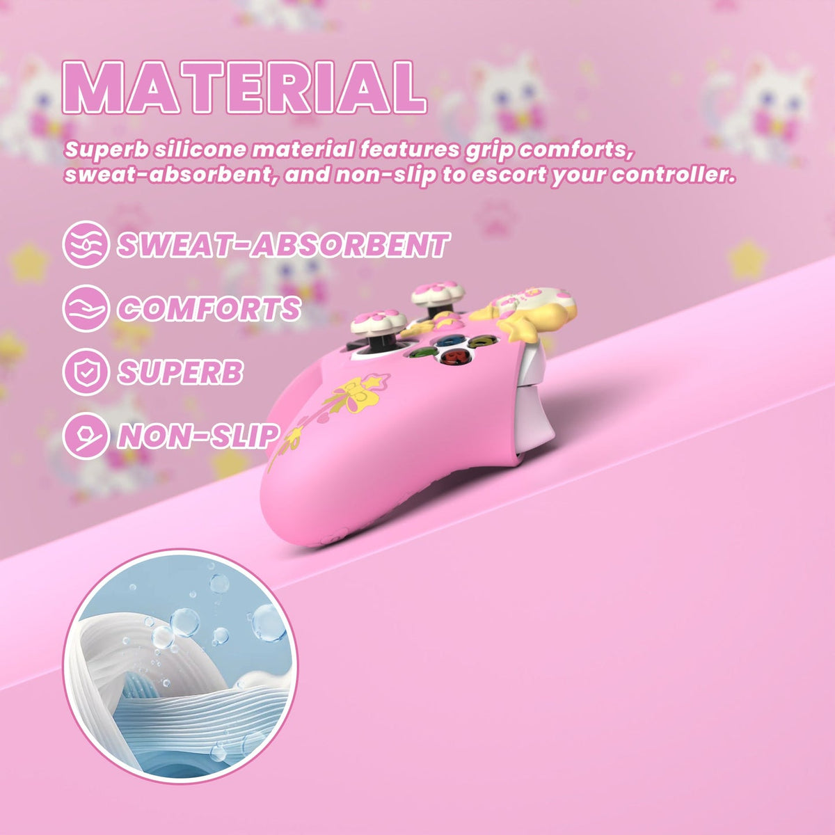 Xbox Series X/S - Sweetheart Kitty Cartoon Silicone Anti-Slip Wireless Controller Cover - i-Station Mobile Phone & Electronic Device Repair and Accessories