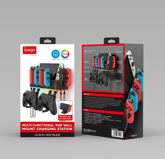Nintendo Switch & OLED - Multi-functional RGB Wall Mount Stand Handle Hanger Bracket Charging Dock - i-Station Mobile Phone & Electronic Device Repair and Accessories