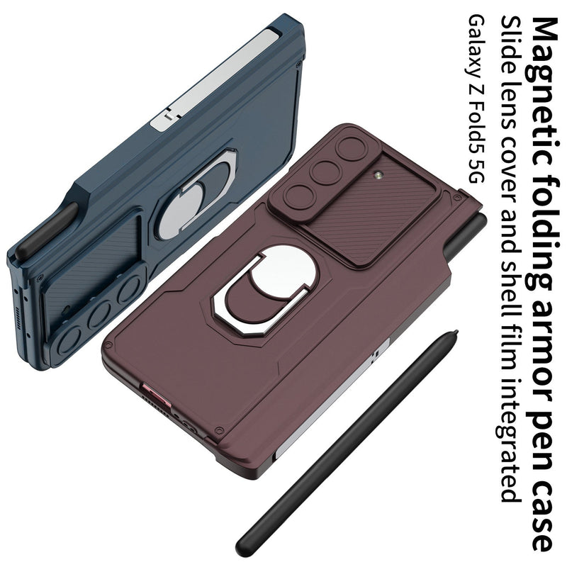 Load image into Gallery viewer, Samsung Galaxy Z Fold 5 (SM-F946) Heavy Duty Drop Proof Camera Protection Ring Holder Case - Polar Tech Australia