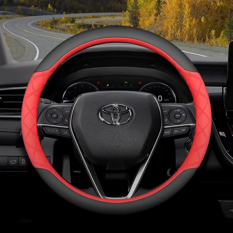 Load image into Gallery viewer, Toyota Soft Comfort & Anti-Slip Steering Wheel Cover For 9th Gen Camry, RAV4, Corolla, Levin, Fenghan, Highlander, Avalon