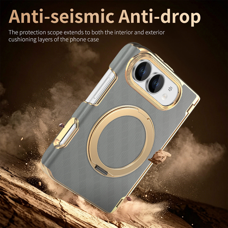 Load image into Gallery viewer, Apple iPhone Duo - PU Leather Magnetic Rotating Stand with Hinge Protection Back Cover