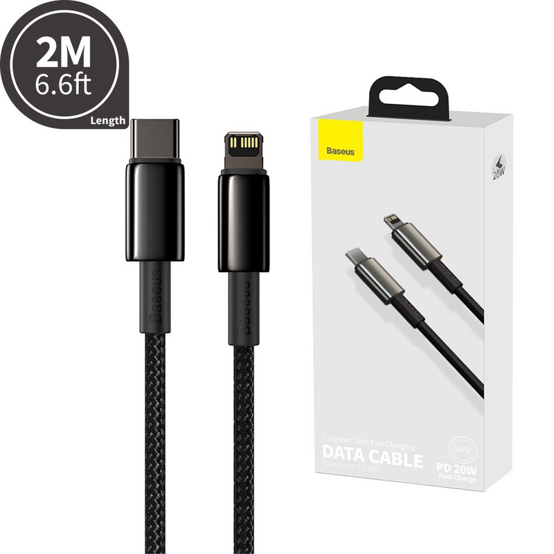 Load image into Gallery viewer, Baseus Tungsten Gold Fast Charging Data Cable Type-C to iP PD 20W 2M - i-Station Mobile Phone & Electronic Device Repair and Accessories