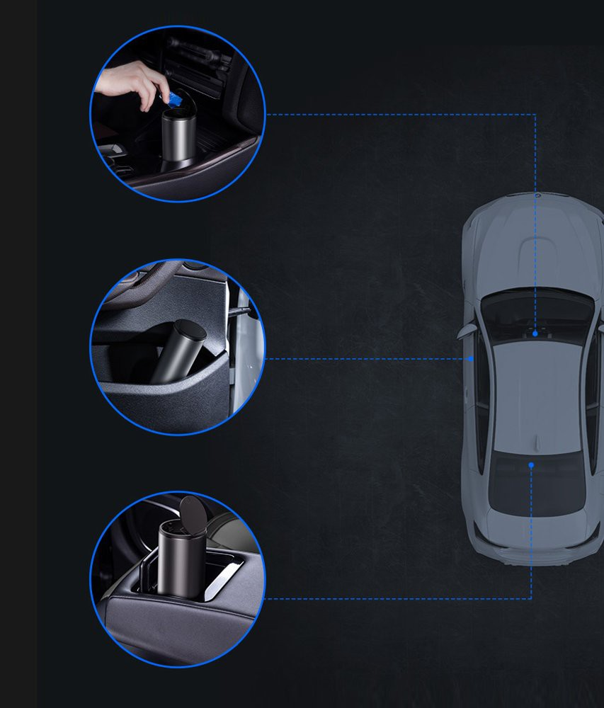Baseus Gentleman Style Vehicle-mounted Trash Can (with Trash Bag 1 roll/30) - i-Station Mobile Phone & Electronic Device Repair and Accessories