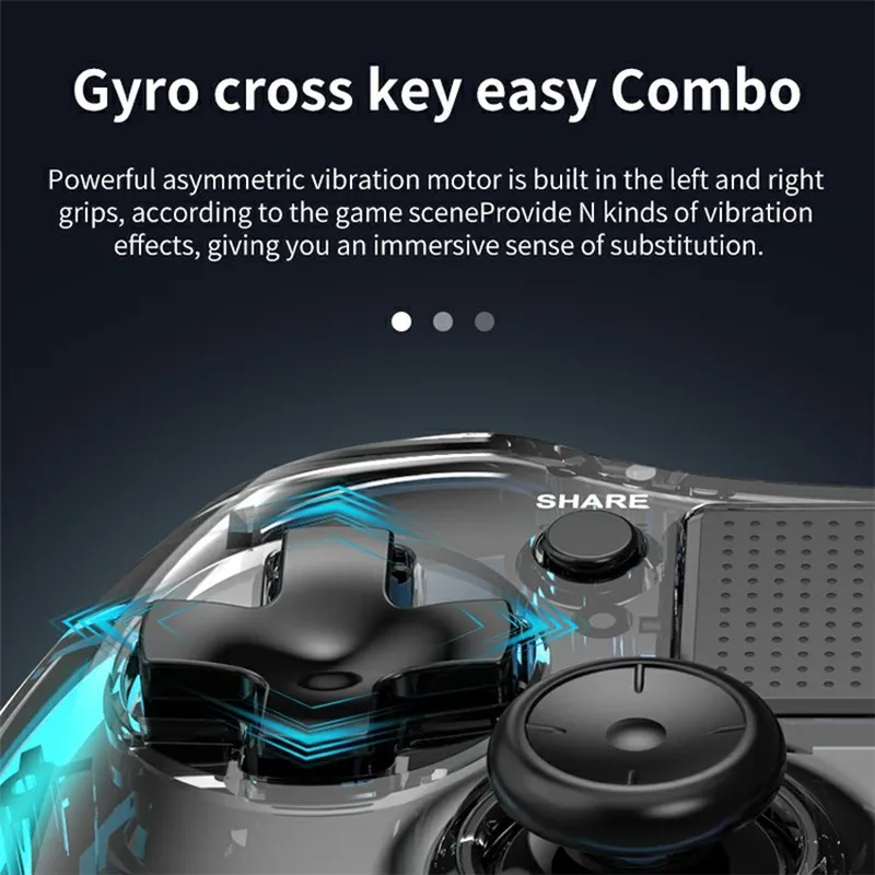 Load image into Gallery viewer, Nintendo Switch PS4 Game Consoles P05 Transparent Wireless Controller Bluetooth Handle Portable Gamepad with RGB Lights - Polar Tech Australia