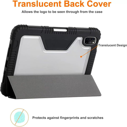 Apple iPad Air 13-inch M2 (2024) Transparent Back Panel Shockproof Flip Leather Case - i-Station Mobile Phone & Electronic Device Repair and Accessories
