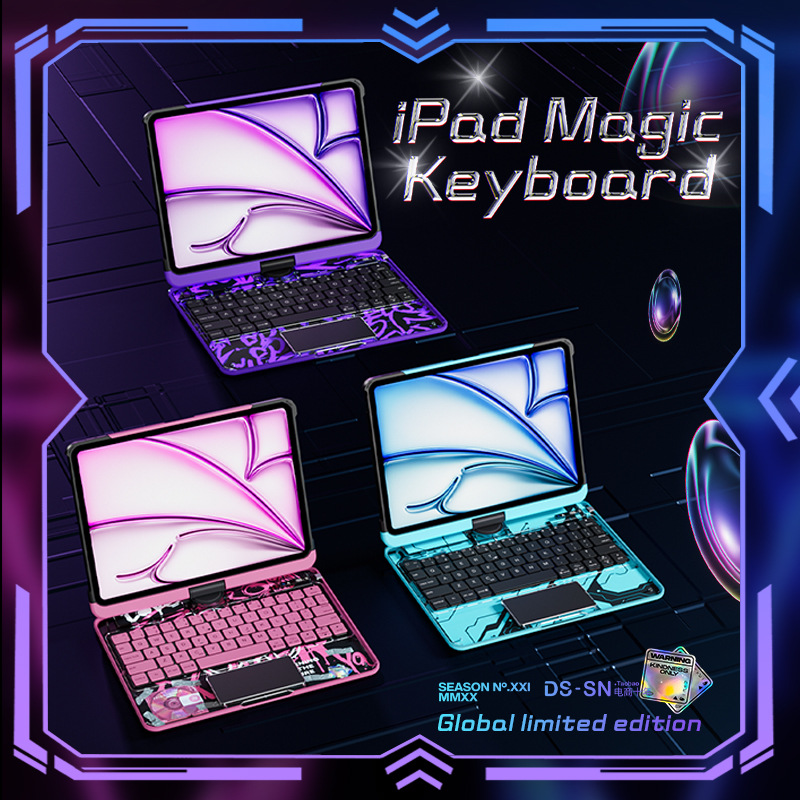 Apple iPad Air 4/5 10.9'' 4/5th Gen (2020/2022) - 180 Degree Rotation Magic Cyberpunk Style Transparent Keyboard Case - i-Station Mobile Phone & Electronic Device Repair and Accessories