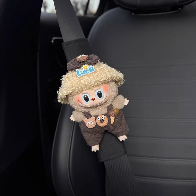 Load image into Gallery viewer, Labubu Cute Plush Car Seatbelt Shoulder Cover