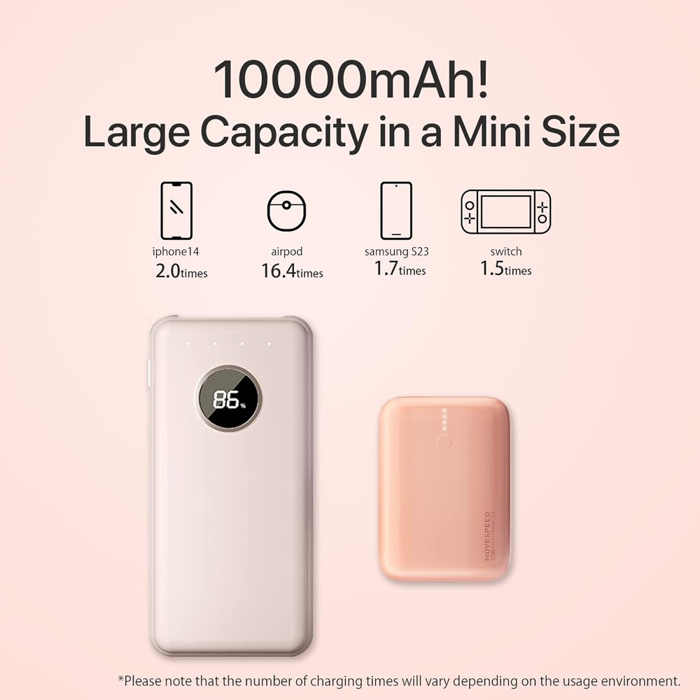 MOVE SPEED Portable Charger Mini Cute Power Bank 10000mAh 22.5W (YSPBQ10-22) - i-Station Mobile Phone & Electronic Device Repair and Accessories