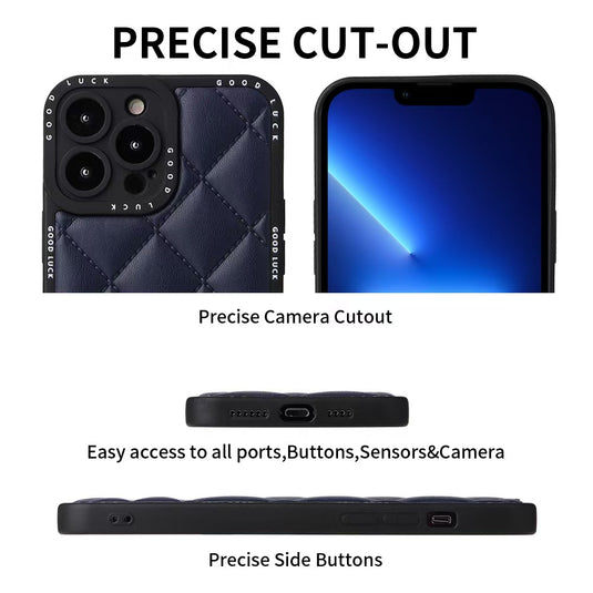 Apple iPhone 12/Pro/Pro Max Diamond Pattern Full-Body Shockproof Leather Phone Case - i-Station Mobile Phone & Electronic Device Repair and Accessories