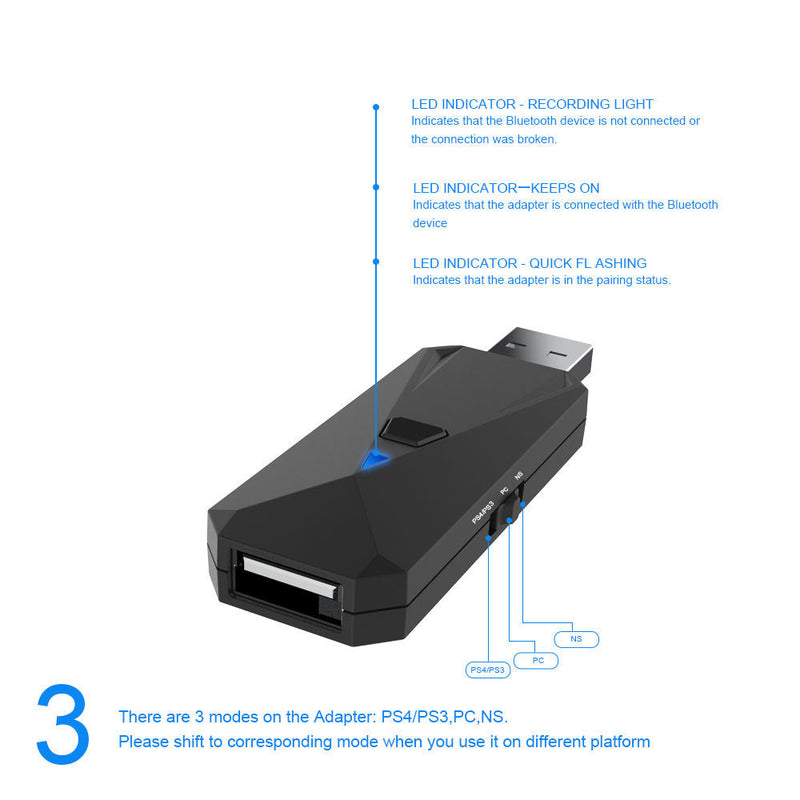 Load image into Gallery viewer, Nintendo Switch & Playstation PS4 PS3 PC Gamepad Game Controller Bluetooth Adapter Converter - Polar Tech Australia
