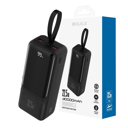 iQuick POWER SQUARE 0 Digital Display Power Bank 30000mAh 22.5W - i-Station Mobile Phone & Electronic Device Repair and Accessories