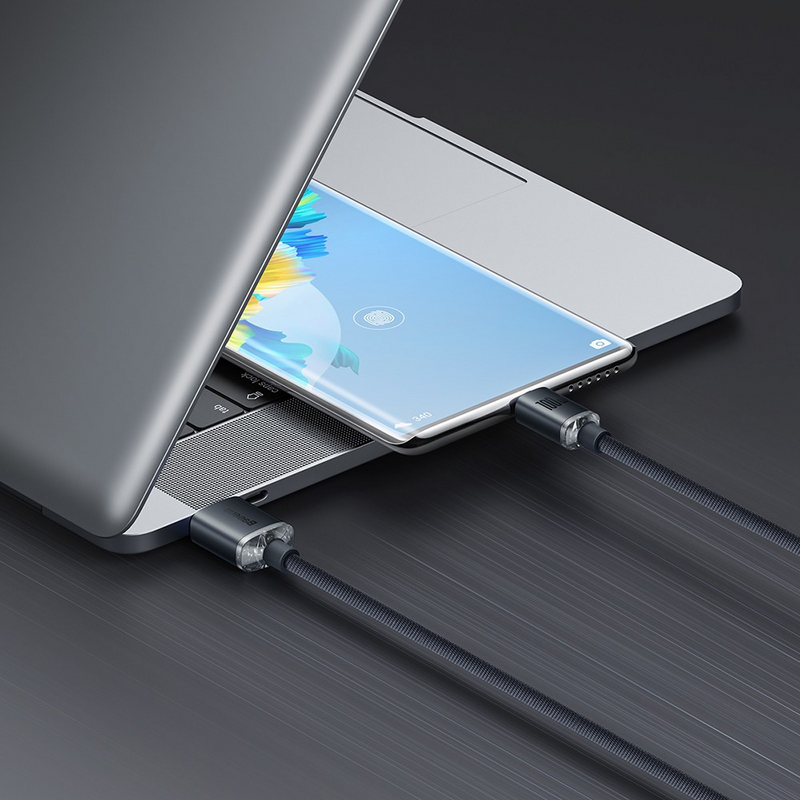 Load image into Gallery viewer, CW-FXP Baseus Crystal Shine Series Fast Charging Data Cable USB to Type-C 100W 2m - Black - i-Station Mobile Phone & Electronic Device Repair and Accessories