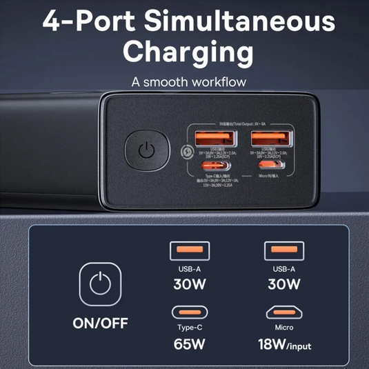 Baseus Star-Lord Digital Display Fast Charging Power Bank 30000mAh 65W - i-Station Mobile Phone & Electronic Device Repair and Accessories
