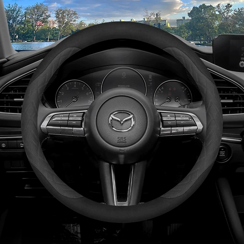 Load image into Gallery viewer, Mazda Premium Suede Leather Steering Wheel Cover For Mazda 3 Axela, CX-5, CX-4, Atenza, CX-30, CX-50, Mazda 6, Ruiyi - i-Station Mobile Phone & Electronic Device Repair and Accessories