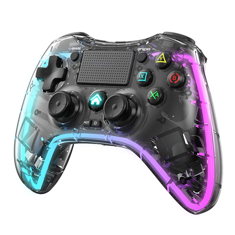 Load image into Gallery viewer, Nintendo Switch PS4 Game Consoles P05 Transparent Wireless Controller Bluetooth Handle Portable Gamepad with RGB Lights - Polar Tech Australia