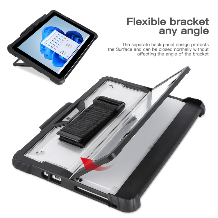 Load image into Gallery viewer, Microsoft Surface Pro 8 - Transparent Rugged Hard Shell Cover Case With Hand & Shoulder Strap - i-Station Mobile Phone & Electronic Device Repair and Accessories