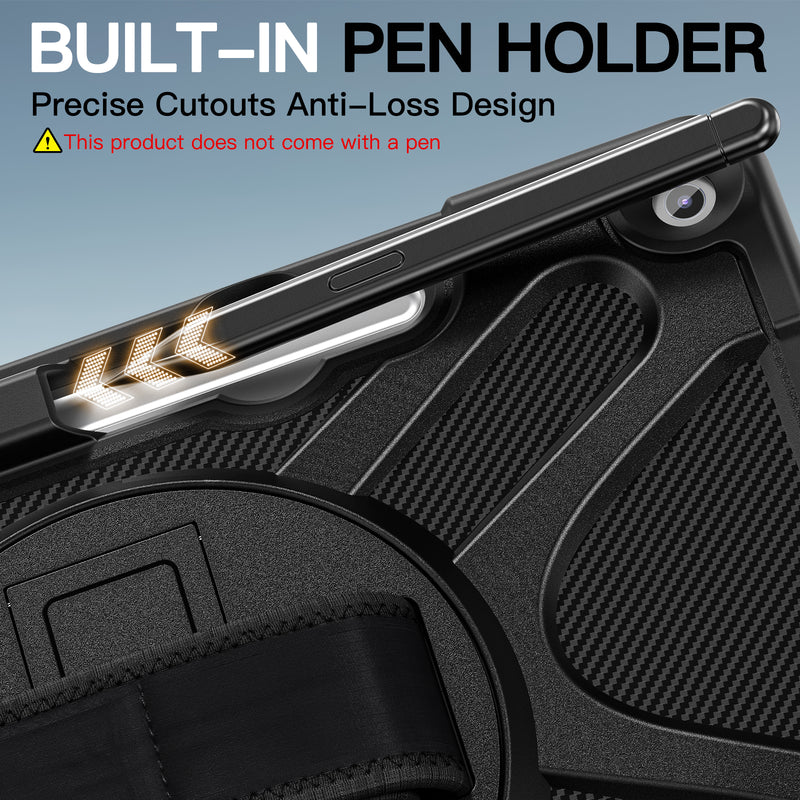 Load image into Gallery viewer, Microsoft Surface Pro 12 (2025) - Heavy Duty 360 Degree Rotate Stand Hand Strap Case With Shoulder Strap - i-Station Mobile Phone & Electronic Device Repair and Accessories