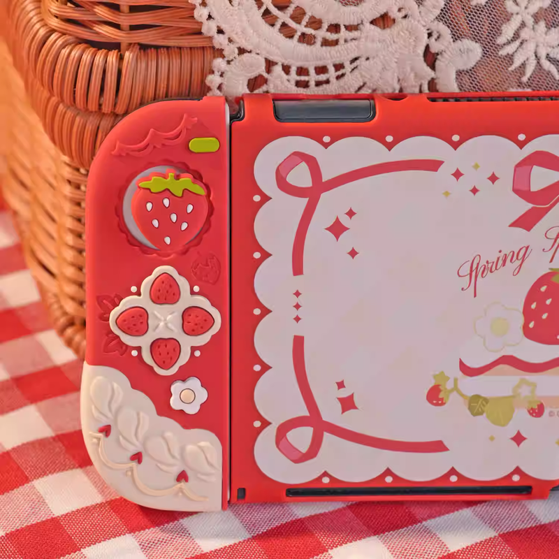 Load image into Gallery viewer, Nintendo Switch /Switch OLED/Switch 2 (2025) - Cute Strawberry Silicone Protective Cover Case