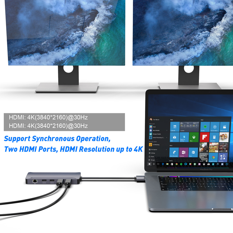 Load image into Gallery viewer, MacBook 13-In-1 Aluminum Hub Dual USB-C Docking Station