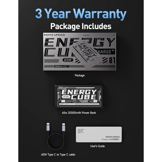 MOVE SPEED Laptop Portable Charger Power Bank 20000mAh 65W (YSPBE20-65)-Black - i-Station Mobile Phone & Electronic Device Repair and Accessories