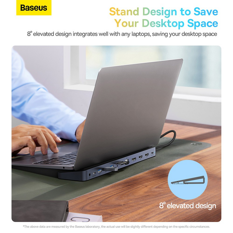 Load image into Gallery viewer, Baseus EliteJoy Gen2 12-Port Type-C HUB Adapter (Type-C to HDMI*2+USB3.0*3+PD*1+DP*1+SD/TF*1+RJ45*1+Type-C Data*1+3.5mm*1) - Dark Gray - i-Station Mobile Phone & Electronic Device Repair and Accessories