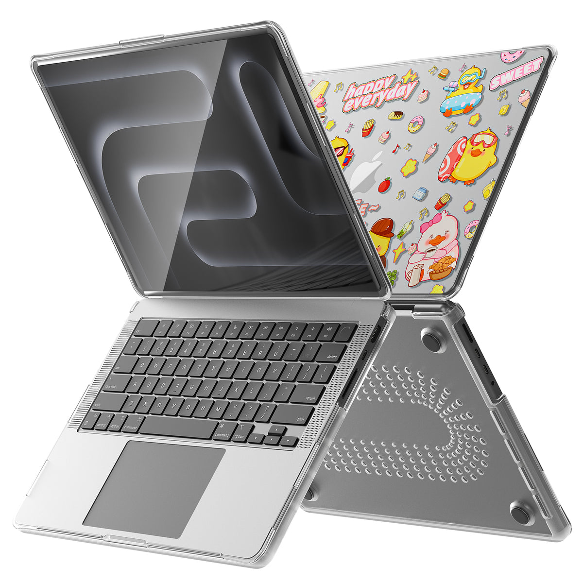 MacBook Air 13.6" 2025 (A3240) M4 - Cute Cartoon Transparent Shockproof & Slim Case - i-Station Mobile Phone & Electronic Device Repair and Accessories