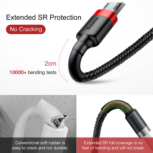 Baseus Cafule Double Side Insertion Micro USB Charging Cable 1M - i-Station Mobile Phone & Electronic Device Repair and Accessories