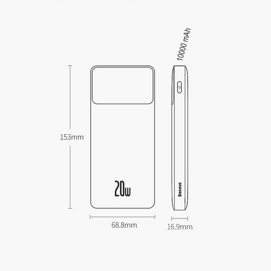 Baseus Bipow Fast Charging Power Bank 10000mAh 20W (Overseas Edition) PPBD050301-Black - i-Station Mobile Phone & Electronic Device Repair and Accessories