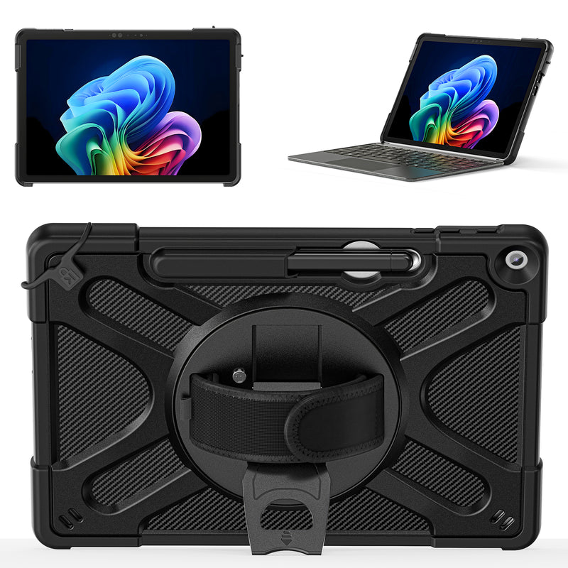 Load image into Gallery viewer, Microsoft Surface Pro 12 (2025) - Heavy Duty 360 Degree Rotate Stand Hand Strap Case With Shoulder Strap - i-Station Mobile Phone & Electronic Device Repair and Accessories
