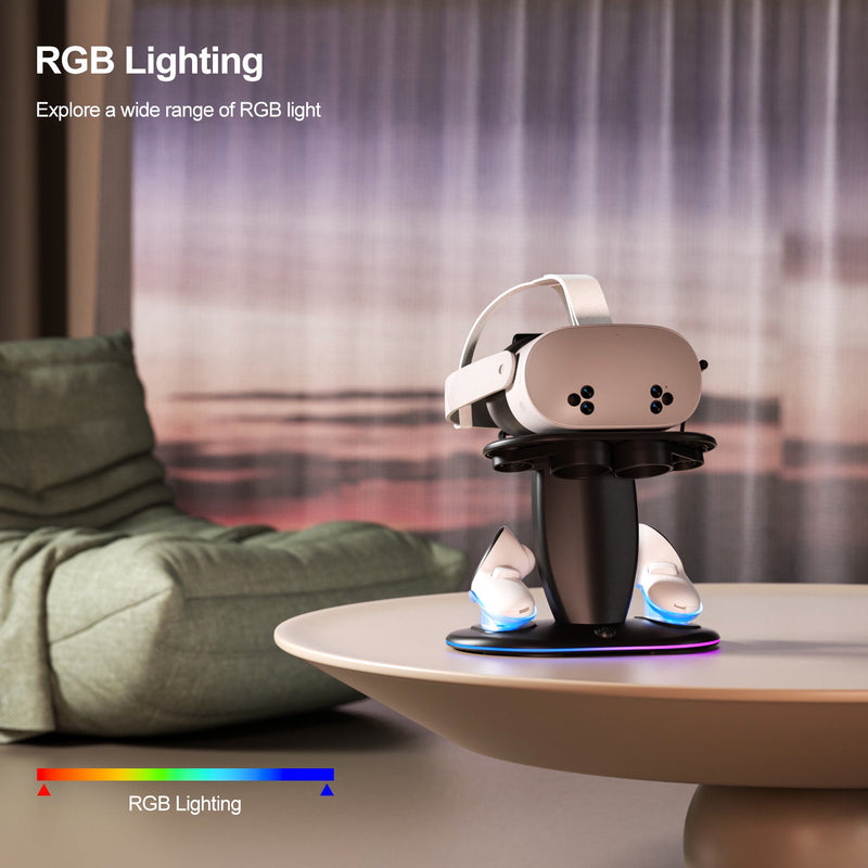 Load image into Gallery viewer, Meta Quest 2 & Quest 3 & Quest 3S - 30W Desktop Fast Charging RGB Storage Dock Stand - i-Station Mobile Phone & Electronic Device Repair and Accessories