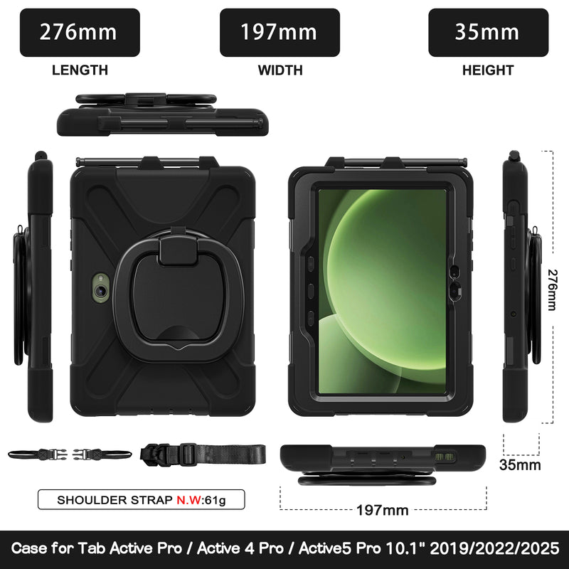 Load image into Gallery viewer, Samsung Galaxy Tab Active Pro / Active 4 Pro / Active 5 Pro Series - Heavy Duty 360 Degree Rotate Stand Hand Strap Case With Shoulder Strap - i-Station Mobile Phone & Electronic Device Repair and Accessories