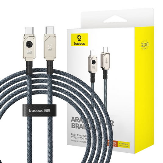 Baseus Unbreakable Series Fast Charging Data Cable Type-C to Type-C 100W 2m Compatible for iPhone 15 16 Series - i-Station Mobile Phone & Electronic Device Repair and Accessories