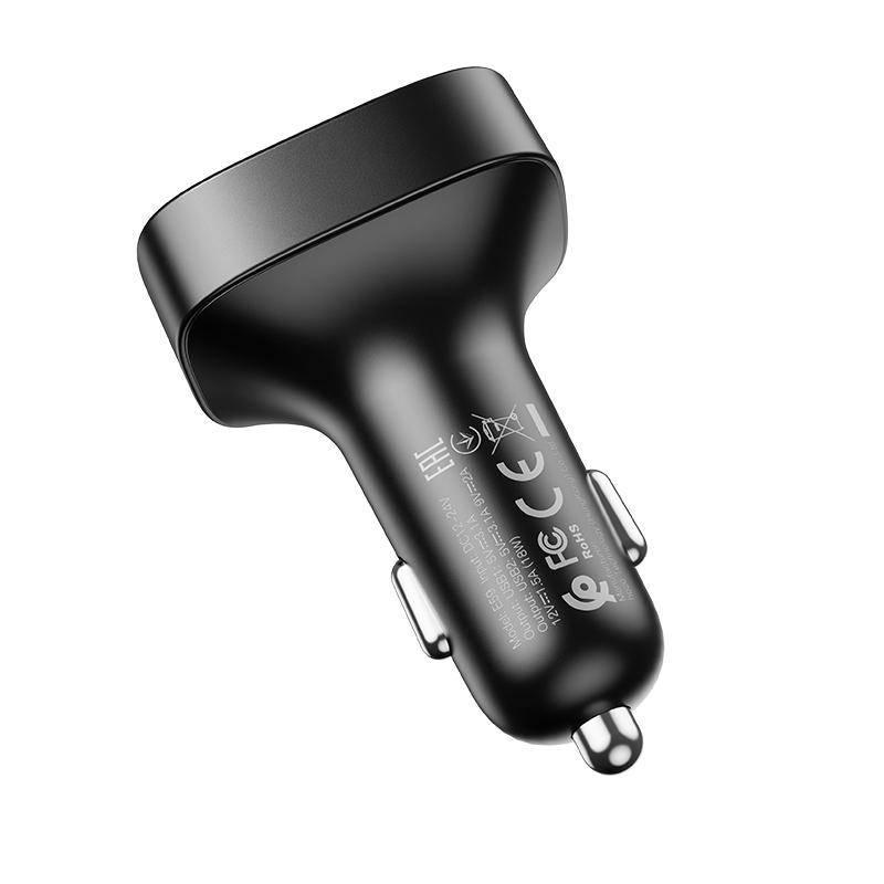 HOCO Dual USB Port QC 3.0 18W Car Charging Adapter With FM Transmitter (E59) - Polar Tech Australia